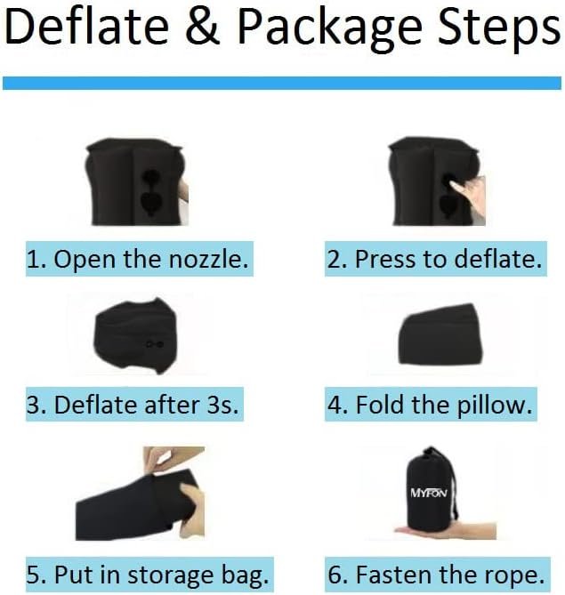 Inflatable Travel Pillow, Inflatable Neck Air Pillow for Sleeping, Support Head, Chin, Neck and Lumbar, Avoid Neck and Shoulder Pain, Comfortable for Airplane, Car, Bus, Train and Office Napping - Image 7