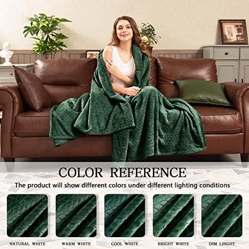 Inhand Fleece Throw Blankets, Super Soft Flannel Cozy Blankets for Adults, Washable Lightweight Blanket for Couch Sofa Bed Office, Warm Plush Blankets for All Season (50"×60", Green) - Image 7