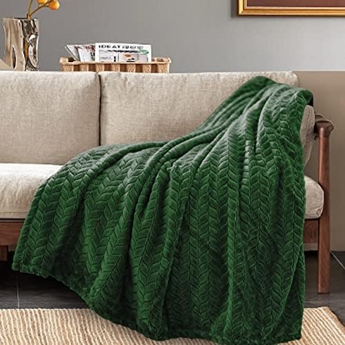 Inhand Fleece Throw Blankets, Super Soft Flannel Cozy Blankets for Adults, Washable Lightweight Blanket for Couch Sofa Bed Office, Warm Plush Blankets for All Season (50"×60", Green) - Image 2
