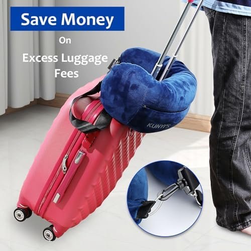 Kunyi's Travel Pillow You Stuff with Clothes As Carry-On Luggage Fits 5 Days of Travel Essentials Transformable Multifunctional Luggage Neck Pillowcase Soft Plush Stuff-able - Image 4