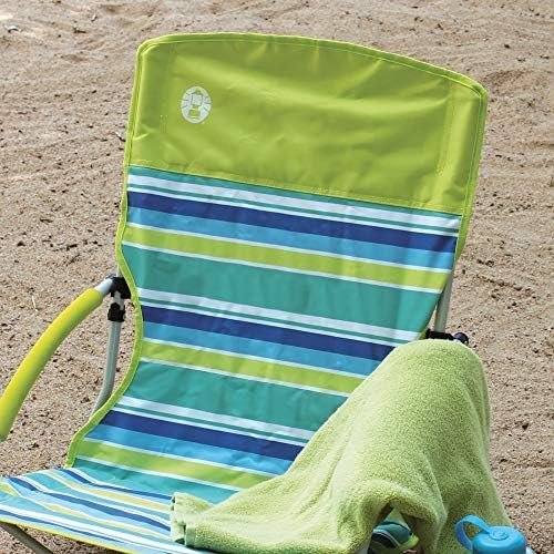 Coleman Utopia Breeze Beach Chair, Lightweight Folding Beach Chair with Cup Holder & Carry Bag, Portable Outdoor Chair Supports up to 250lbs - Image 2