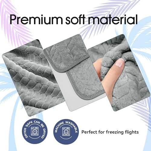Camping Blanket Packable Soft Travel Blanket Pillow, Airplane Fleece, Luxurious Compact Design for Plane, Car, Camping, Flight Essentials & Travel Accessories in Elegant Grey Big Size 40x63 - Image 6