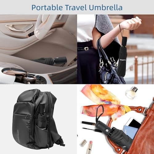 TradMall Travel Umbrella, 42/45 Inches Double Vented Canopy Windproof Automatic Strong Compact Folding Umbrellas for Rain Women and Men - Image 4