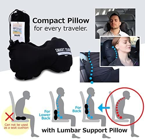 Inflatable Lumbar Travel Pillow for Airplane Back Support for Chair and Travel Seat Lumbar Support Pillow - Image 2