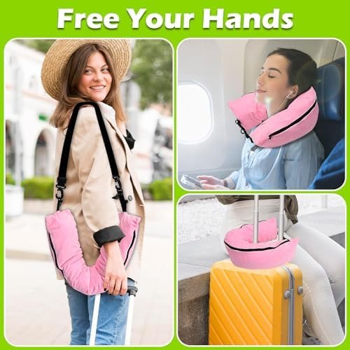 Travel Neck Pillow Stuffable with Clothes,Stuffable Neck Pillow for Traveling,Fillable Travel Neck Pillow Extra Storage Bag,Soft Velvet Neck Pillow Case Cover,Packable for Airplane Travel Essentials - Image 5
