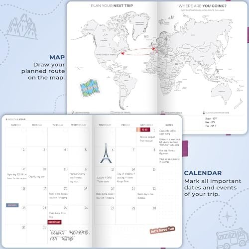 Clever Fox Travel Journal – Vacation & Road Trip Itinerary Planner Organizer & Traveling Memory Diary – A5 Traveler Adventure Notebook (Periwinkle) - Image 3