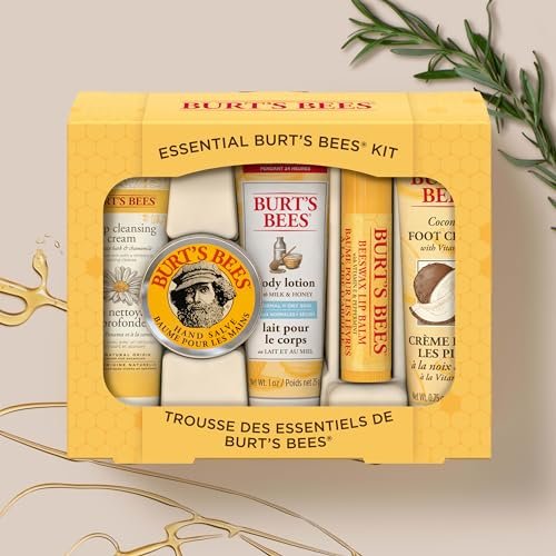 Burt's Bees Christmas Gifts, 5 Stocking Stuffers Products, Everyday Essentials Set - Original Beeswax Lip Balm, Deep Cleansing Cream, Hand Salve, Body Lotion & Coconut Foot Cream, Travel Size - Image 10