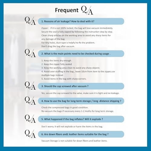 20 Pack Vacuum Storage Bags, Space Saver Bags (4 Jumbo/4 Large/4 Medium/4 Small/4 Roll) Compression for Comforters and Blankets, Sealer Clothes Storage, Hand Pump Included - Image 7