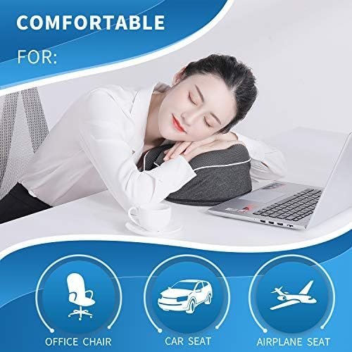 Travel Neck Pillow Chin Support Pillow Adjustable 100% Pure Memory Foam , New Ergonomic Design Soft Best Full Neck Surround Pillow Sleep for Home, Airplanes & Car (Black) - Image 4