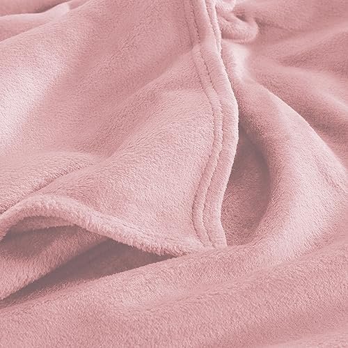 CozyLux Fleece Throw Blanket for Couch Pink- 300GSM Soft Lightweight Cozy Plush Fuzzy Microfiber Flannel Blankets for Travel Camping Chair and Sofa, 50x60 inches - Image 4