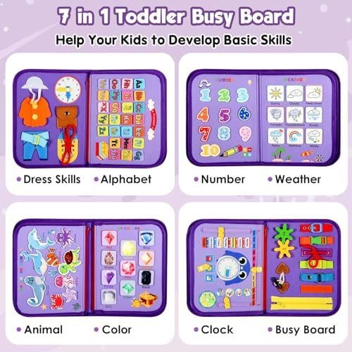 Busy Book for Toddlers 1-3 Year Old Girl Birthday Gift - Busy Board for Toddlers 2-4, Montessori Educational Learning Travel Activities Toys for Kids Ages 2-3 - Image 2