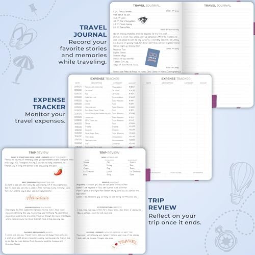 Clever Fox Travel Journal – Vacation & Road Trip Itinerary Planner Organizer & Traveling Memory Diary – A5 Traveler Adventure Notebook (Periwinkle) - Image 5