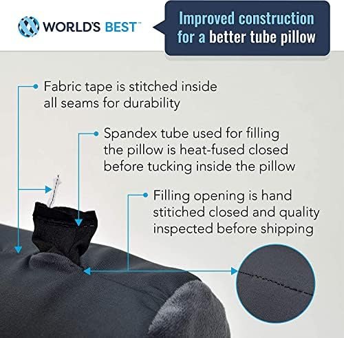 Microbead Bolster Tube Travel Pillow, Compact, Perfect for Plane or Car, Pink - Image 9