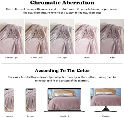 NEWCOSPLAY Super Soft Throw Blanket Light Purple Premium Silky Flannel Fleece Leaves Pattern Lightweight Bed Blanket All Season Use (Light Purple, Throw(50"x60")) - Image 6