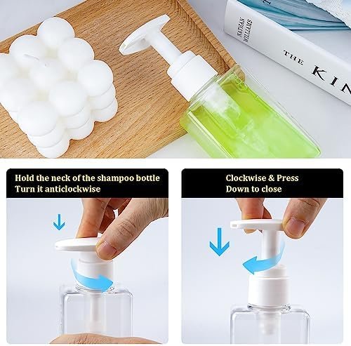 Travel Bottles Travel Accessories Toiletries 4 Pack 3.7oz/110ml Travel Shampoo And Conditioner Bottles Empty Plastic Pump Bottle Dispenser Travel Size containers travel essentials - Image 3