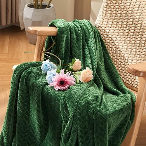 Inhand Fleece Throw Blankets, Super Soft Flannel Cozy Blankets for Adults, Washable Lightweight Blanket for Couch Sofa Bed Office, Warm Plush Blankets for All Season (50"×60", Green) - Image 3