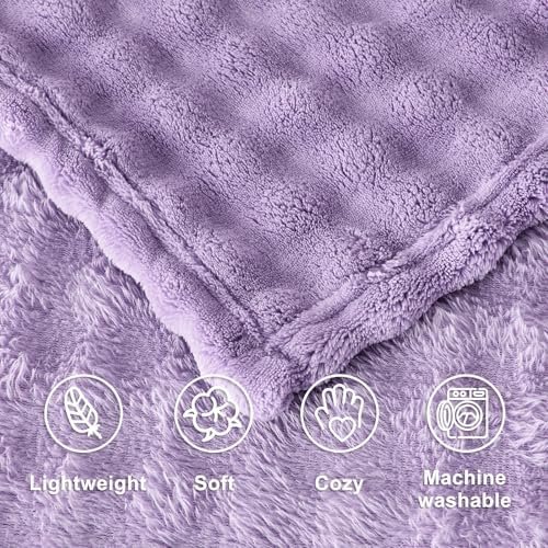 SOCHOW Travel Blanket for Airplane Train and Car, Soft Travel Blanket or Pillow 2 in 1 Compact with Portable Bag Pillowcase, Flight Blanket with Luggage Sleeve and Backpack Clip, Dusty Purple - Image 7